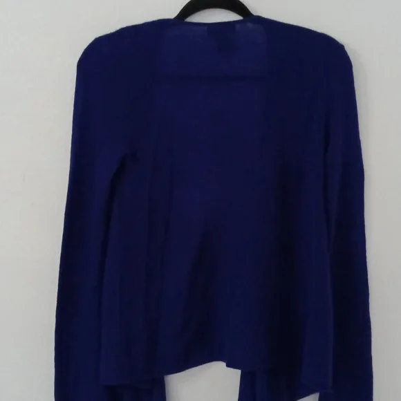 Philosophy Dane Lewis Cashmere Cardigan Size Small Blue Open Cascade Front Luxe - Picture 3 of 7